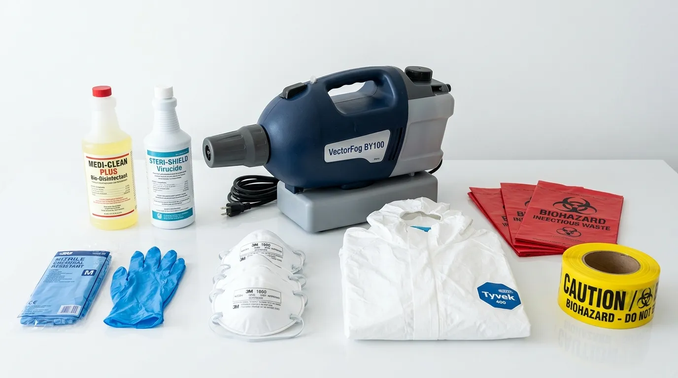 Professional biohazard remediation crew working in West Dundee