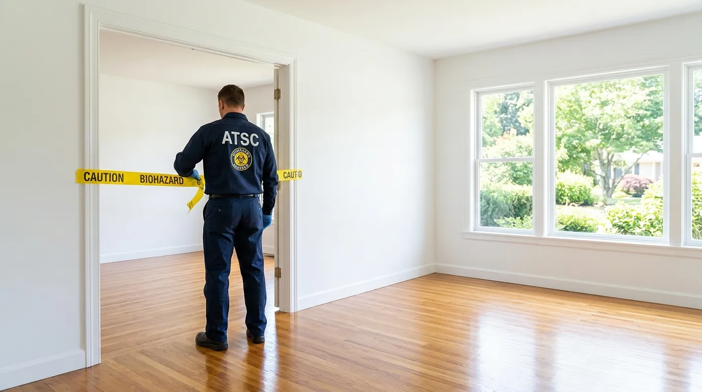 Certified biohazard cleanup crew performing Decomposition Cleanup in West Dundee
